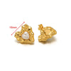 Wholesale Stainless Steel 18K Vacuum Plated Heart Embossed Love Earrings