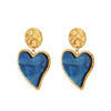 Wholesale Stainless Steel 18 Karat Electroplated Heart Shape Leopard Print Earrings For Women
