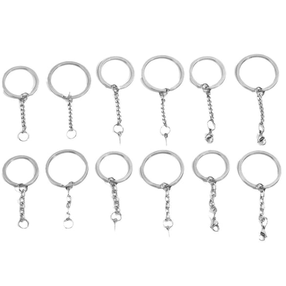 Wholesale Stainless Steel Key Chain Blank Pendant Accessories With Electroplating And Return Pattern For Diy