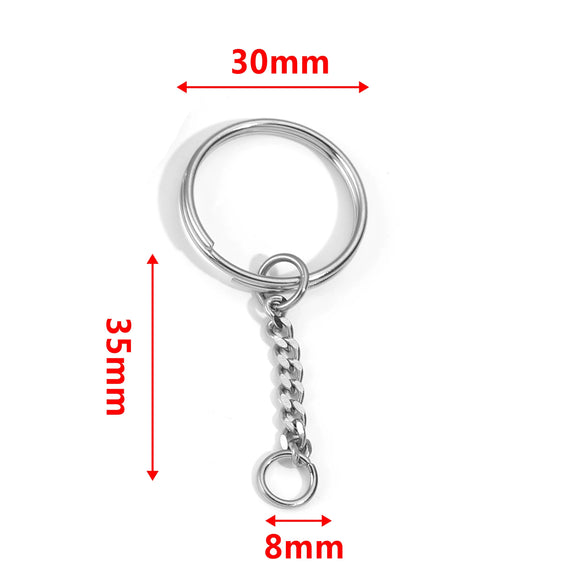 Wholesale Stainless Steel Key Chain Blank Pendant Accessories With Electroplating And Return Pattern For Diy