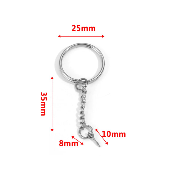 Wholesale Stainless Steel Key Chain Blank Pendant Accessories With Electroplating And Return Pattern For Diy