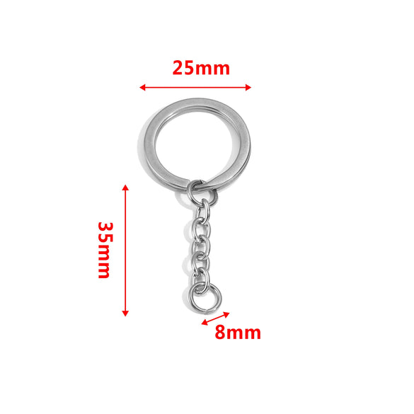 Wholesale Stainless Steel Key Chain Blank Pendant Accessories With Electroplating And Return Pattern For Diy
