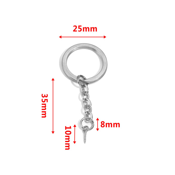 Wholesale Stainless Steel Key Chain Blank Pendant Accessories With Electroplating And Return Pattern For Diy