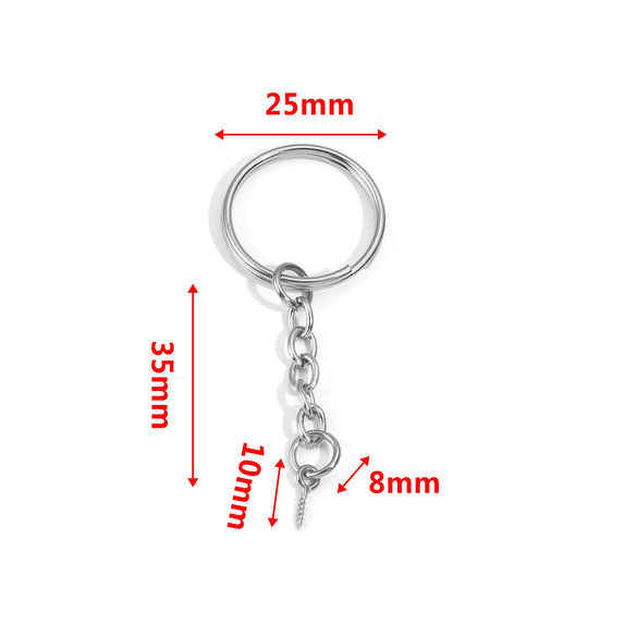 Wholesale Stainless Steel Key Chain Blank Pendant Accessories With Electroplating And Return Pattern For Diy