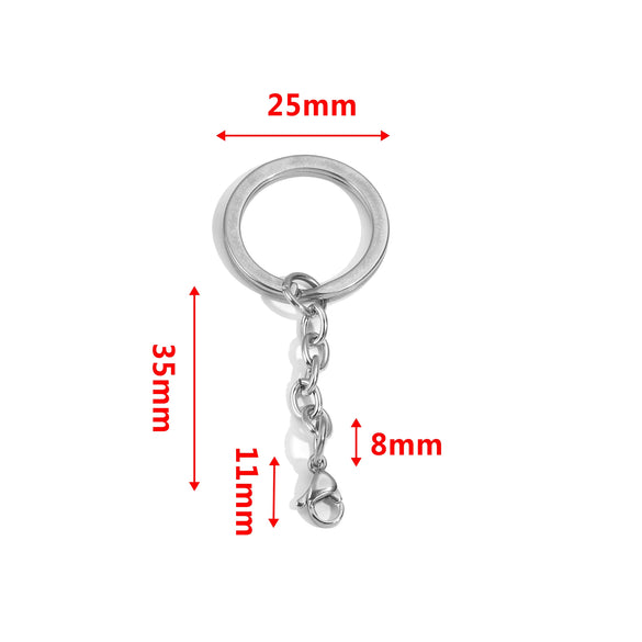 Wholesale Stainless Steel Key Chain Blank Pendant Accessories With Electroplating And Return Pattern For Diy