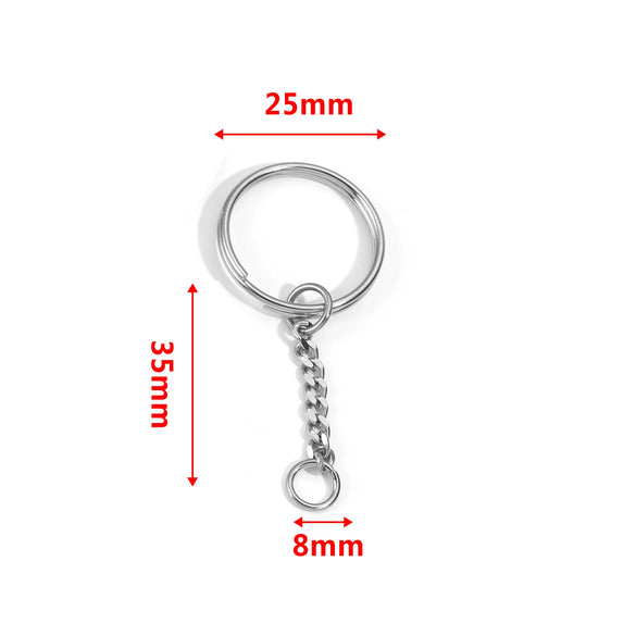 Wholesale Stainless Steel Key Chain Blank Pendant Accessories With Electroplating And Return Pattern For Diy