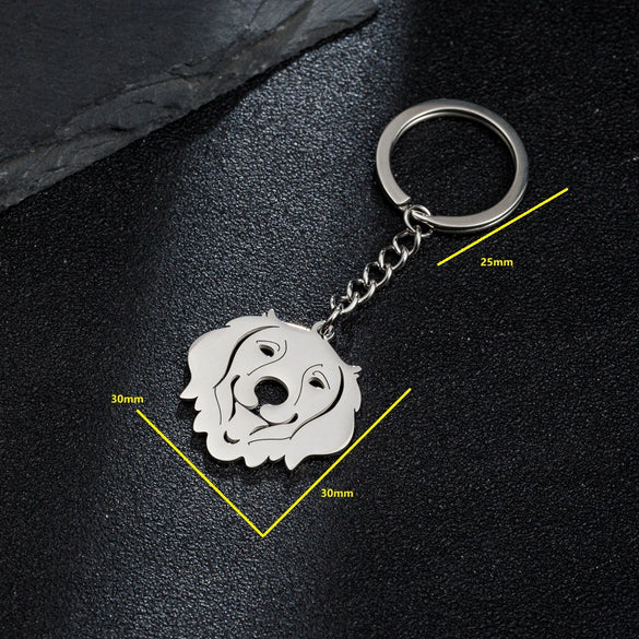Wholesale Stainless Steel Keychain Accessories With Cute Small Animal Bear Little Pig Pendant And Electroplating Design