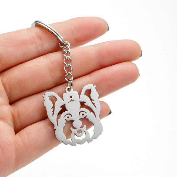 Wholesale Stainless Steel Keychain Accessories With Cute Small Animal Bear Little Pig Pendant And Electroplating Design