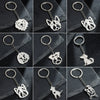 Wholesale Stainless Steel Keychain Accessories With Cute Small Animal Bear Little Pig Pendant And Electroplating Design