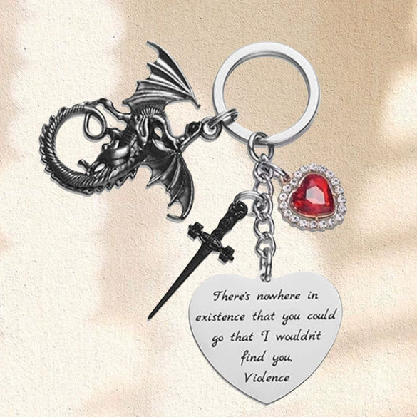 Wholesale Stainless Steel Keychain With Dragon Sword Personality Auto Accessories