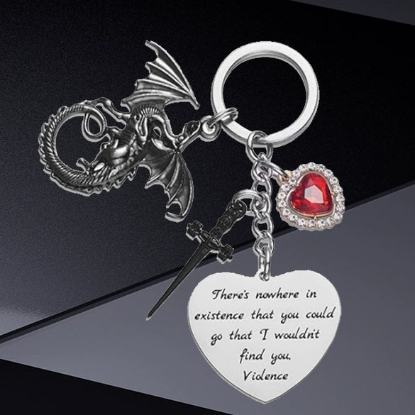 Wholesale Stainless Steel Keychain With Dragon Sword Personality Auto Accessories