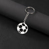 Wholesale Stainless Steel Keychain With Geometric Round Volleyball Football And Animal Bear Little Pig Pendants Electroplated