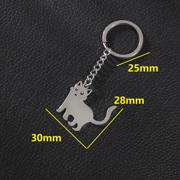 Wholesale Stainless Steel Keychain With Geometric Round Volleyball Football And Animal Bear Little Pig Pendants Electroplated