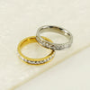 Wholesale 316L Stainless Steel Ladies Geometric Star Inlaid Zircon Electroplated Ring Jewelry