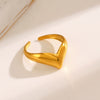 Wholesale Stainless Steel Ladies Vshape Ring With Letters Numbers Text Electroplating Design