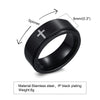 Wholesale Stainless Steel Laser Corrosion Cross Rotatable Ring For Men With Electroplating Treatment Religious Totem Style