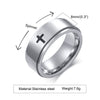 Wholesale Stainless Steel Laser Corrosion Cross Rotatable Ring For Men With Electroplating Treatment Religious Totem Style