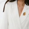 Wholesale Stainless Steel Leaf Brooch With Antirunning Safety Buckle For Women Electroplated Clothing Pin Accessories