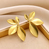 Wholesale Stainless Steel Leaf Geometric Style Electroplated Women's Earrings