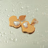 Wholesale Stainless Steel Leaf Pattern Electroplated Women's Earrings Light Luxury Style