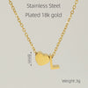 Wholesale Stainless Steel Letter And Heart Pendant Necklace With Electroplating And Cross Chain Design Unisex