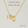 Wholesale Stainless Steel Letter And Heart Pendant Necklace With Electroplating And Cross Chain Design Unisex
