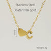 Wholesale Stainless Steel Letter And Heart Pendant Necklace With Electroplating And Cross Chain Design Unisex