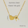 Wholesale Stainless Steel Letter And Heart Pendant Necklace With Electroplating And Cross Chain Design Unisex