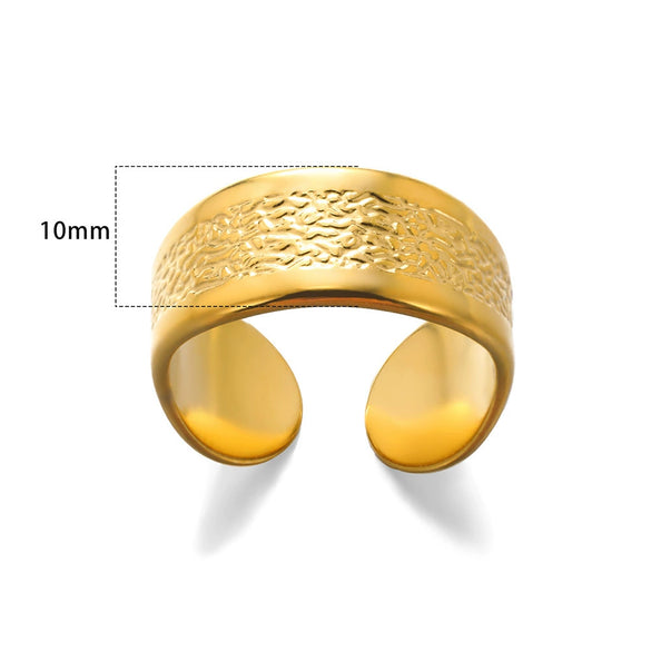 Wholesale Stainless Steel Letter Geometric Oil Pressure Ring For Men And Women With Electroplating Treatment