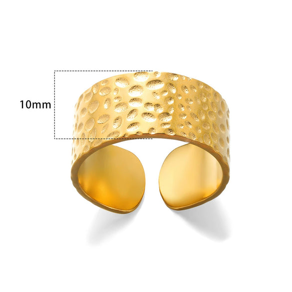 Wholesale Stainless Steel Letter Geometric Oil Pressure Ring For Men And Women With Electroplating Treatment