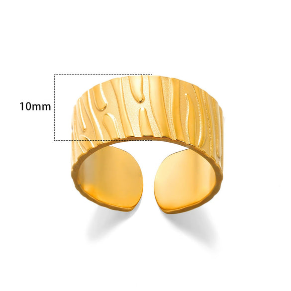 Wholesale Stainless Steel Letter Geometric Oil Pressure Ring For Men And Women With Electroplating Treatment