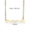 Wholesale Stainless Steel Letter Handpainted Mother Necklace Literary Style O Word Chain Electroplated