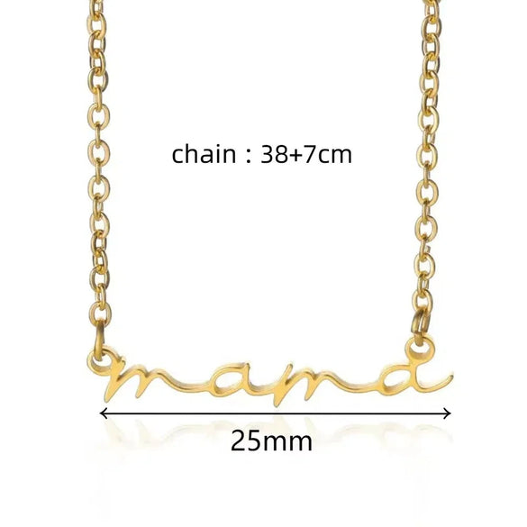 Wholesale Stainless Steel Letter Handpainted Mother Necklace Literary Style O Word Chain Electroplated