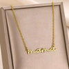 Wholesale Stainless Steel Letter Handpainted Mother Necklace Literary Style O Word Chain Electroplated