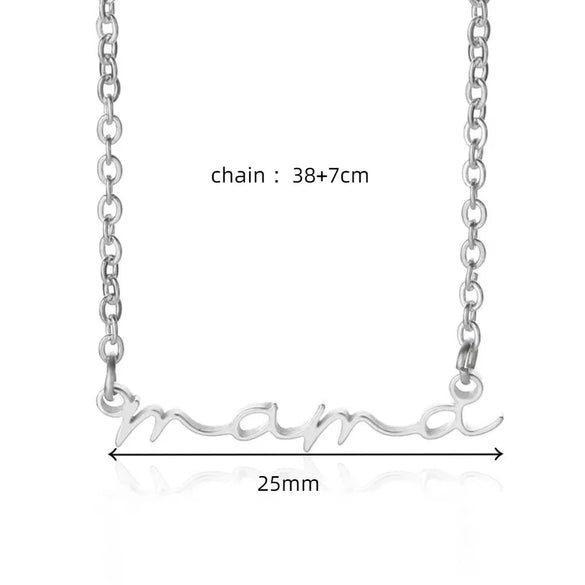 Wholesale Stainless Steel Letter Handpainted Mother Necklace Literary Style O Word Chain Electroplated