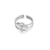 Wholesale Stainless Steel Letter Leaf Moon Opening Adjustable Hiphop Simple Exaggerated Hollow Heart Ring