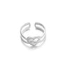 Wholesale Stainless Steel Letter Leaf Moon Opening Adjustable Hiphop Simple Exaggerated Hollow Heart Ring