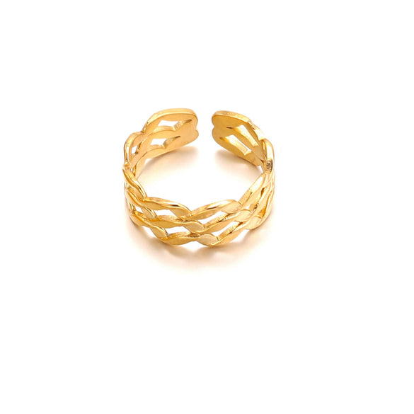 Wholesale Stainless Steel Letter Leaf Moon Opening Adjustable Hiphop Simple Exaggerated Hollow Heart Ring