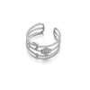 Wholesale Stainless Steel Letter Leaf Moon Opening Adjustable Hiphop Simple Exaggerated Hollow Heart Ring