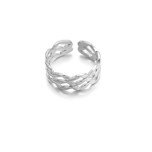 Wholesale Stainless Steel Letter Leaf Moon Opening Adjustable Hiphop Simple Exaggerated Hollow Heart Ring