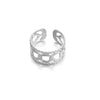 Wholesale Stainless Steel Letter Leaf Moon Opening Adjustable Hiphop Simple Exaggerated Hollow Heart Ring