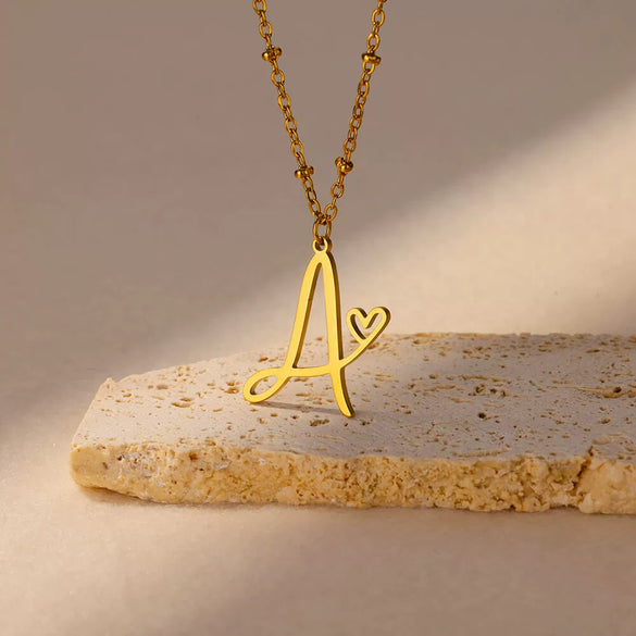Wholesale Stainless Steel Letter Necklace With Electroplating Treatment