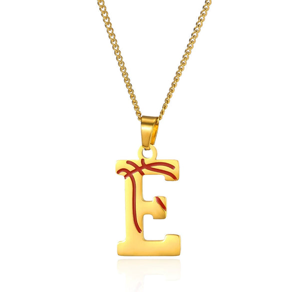 Wholesale Stainless Steel Letter Necklace With Horse Whip Chain And Electroplating Treatment
