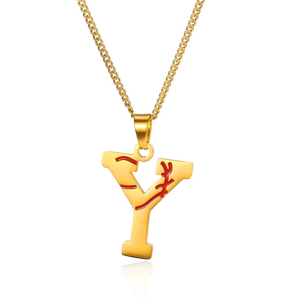 Wholesale Stainless Steel Letter Necklace With Horse Whip Chain And Electroplating Treatment