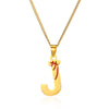 Wholesale Stainless Steel Letter Necklace With Horse Whip Chain And Electroplating Treatment