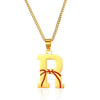 Wholesale Stainless Steel Letter Necklace With Horse Whip Chain And Electroplating Treatment