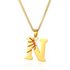 Wholesale Stainless Steel Letter Necklace With Horse Whip Chain And Electroplating Treatment