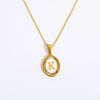 Wholesale Stainless Steel Letter Oval Pendant Necklace With Dripping Oil Treatment For Women
