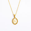 Wholesale Stainless Steel Letter Oval Pendant Necklace With Dripping Oil Treatment For Women