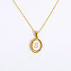 Wholesale Stainless Steel Letter Oval Pendant Necklace With Dripping Oil Treatment For Women